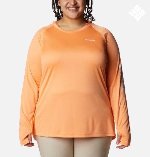 Hanorac Cu Gluga Columbia PFG Tidal Tee Dama Portocalii | Plus Size RBS807Q9A